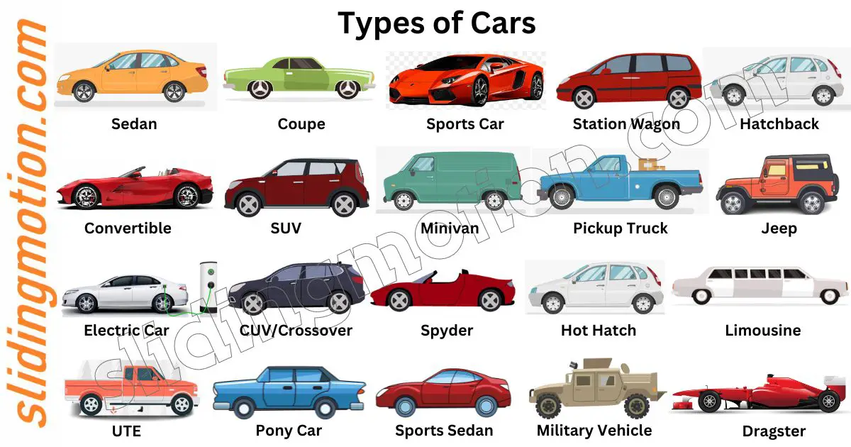 Complete Guide on 20 Main Types of Cars: Names & Diagram